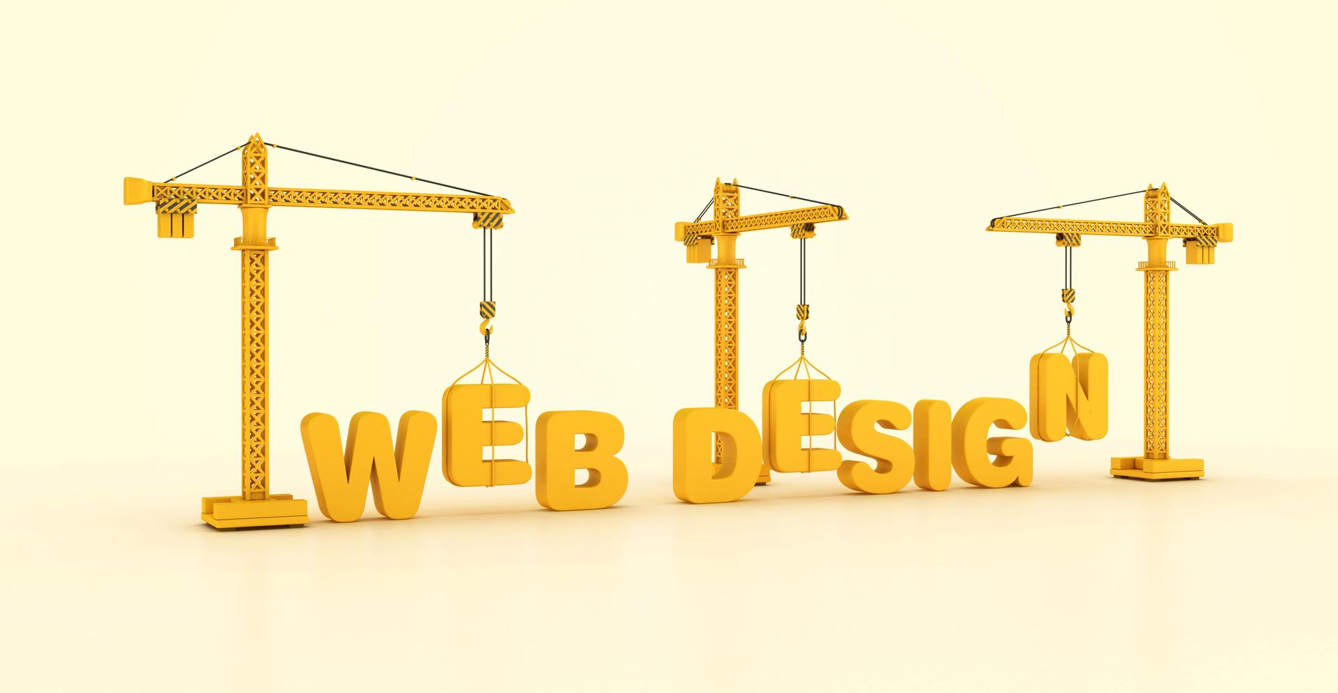 WEB DESIGN Word with Tower Crane