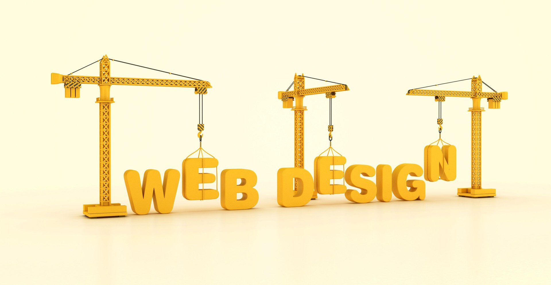 WEB DESIGN Word with Tower Crane