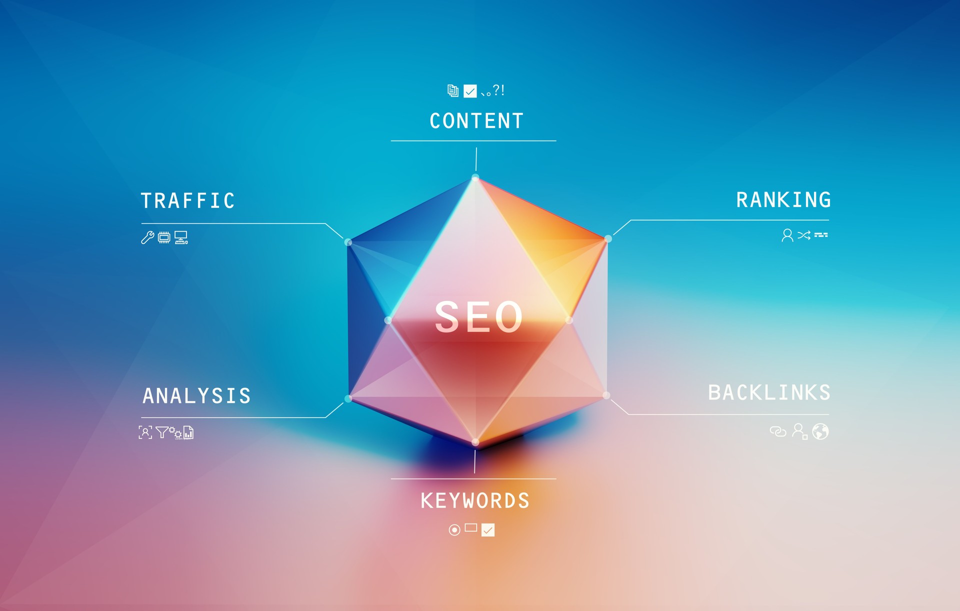 SEO Prism On Pink And Blue Background